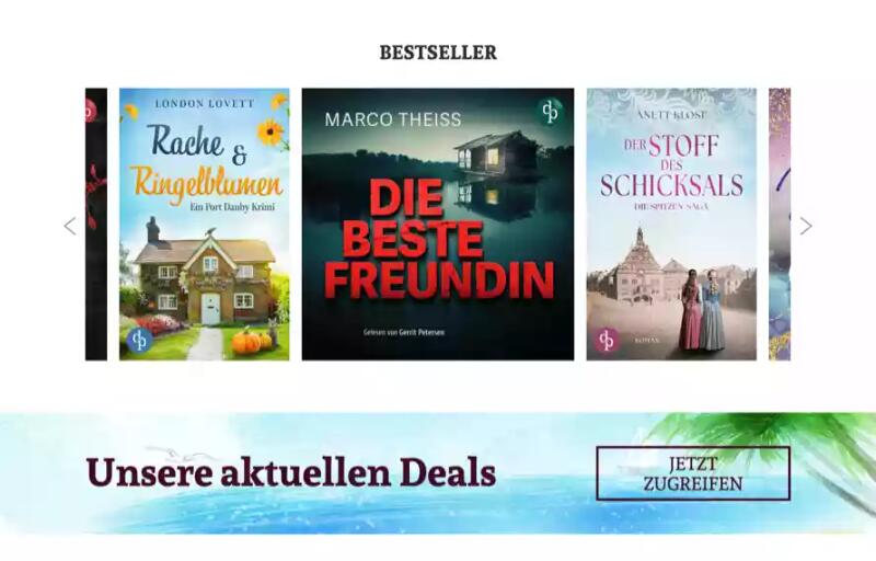 Weiterer Screenshot der Startseite von dp DIGITAL PUBLISHERS mit hervorgehobenen Inhalten und redaktionellen Elementen.