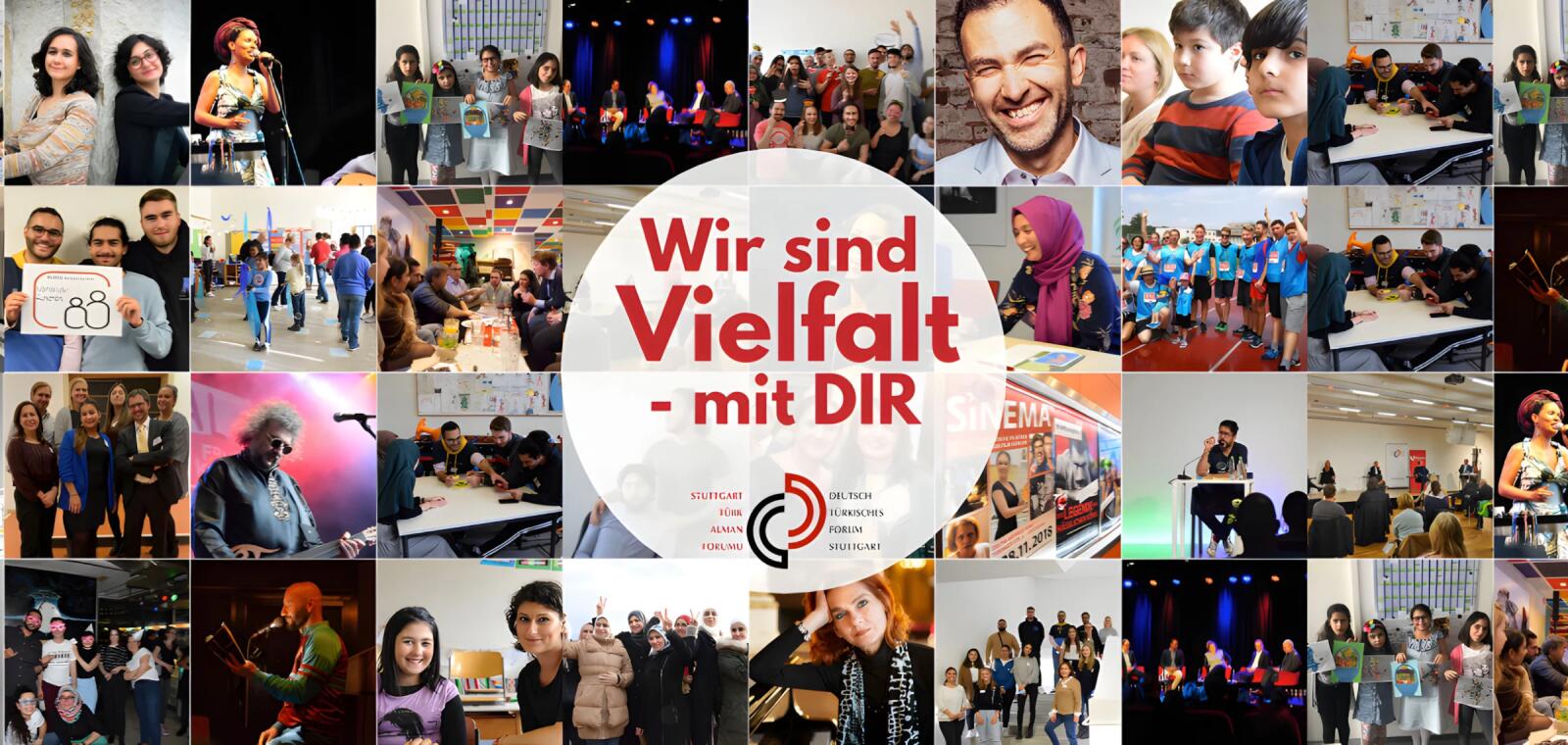Symbolbild für das Deutsch-Türkische Forum Stuttgart mit stilisierter Darstellung von Austausch und Dialog.